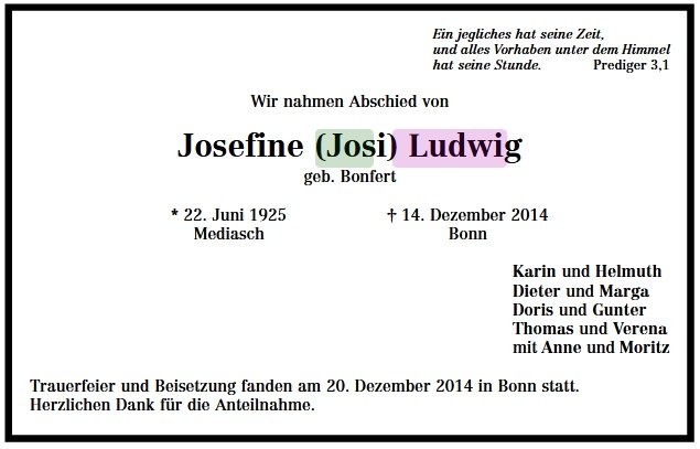 Bonfert Josefine 1925-2014 Todesanzeige (1)